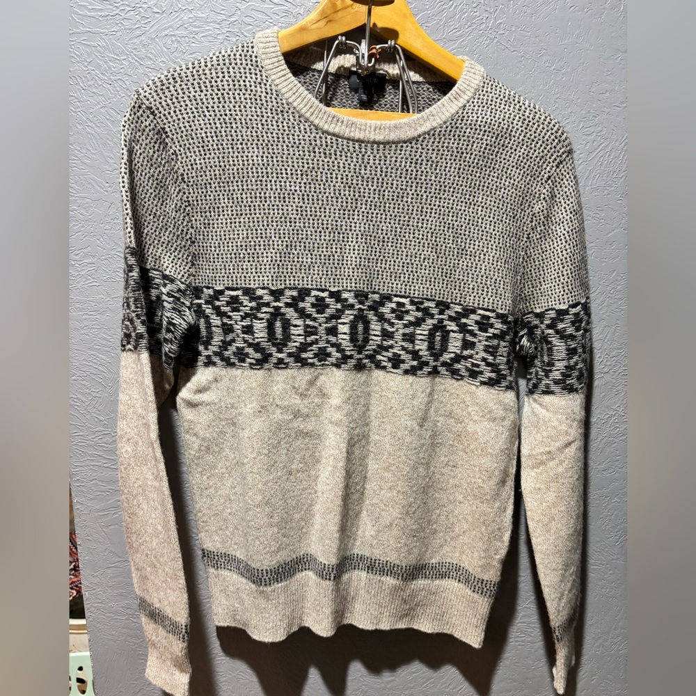 J.Crew - Merino Wool-Blend Jacquard Sweater - Neutrals size small